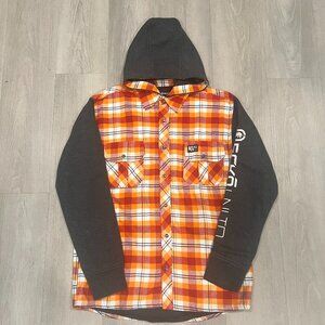 Ecko Unltd Mens Plaid Hoodie Shacket Sz XL Lined Gorpcore Streetwear Casual Y2K
